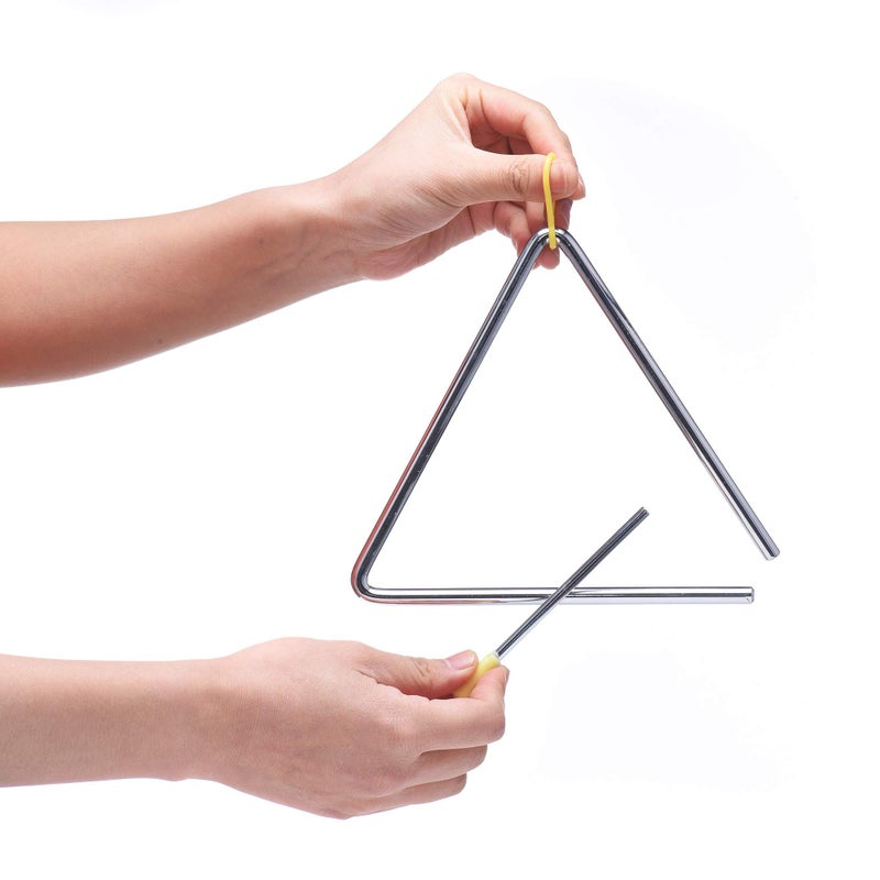 TDOCK 7 Inch Musical Steel Triangle Percussion Instrument With Striker - Image 1